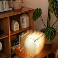 Lampe décorative géométrique en acrylique, lumière LED blanc chaud, pour chambre à coucher, salon, maison d'hôtes, lampe d'ambiance de chevet, lumière de nuit