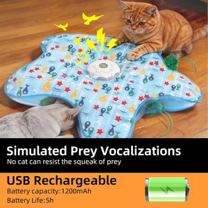 Jeu 2-en-1 Cache-Cache pour Chat : Jouet de Chasse avec Plumes Mobiles Dissimulées dans un Sac pour l'Exercice et la Chasse du Chat - Product Image 3