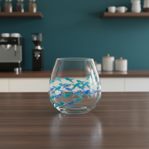 Verre à boire en verre bleu à motif de poisson de 530 ml : Vaisselle décorative ludique pour la maison et le <span class=keywords><strong>café</strong></span>, verre coloré élégant - Product Image 4