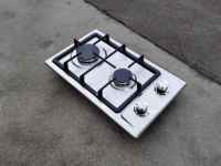 Réchaud à gaz portable à double brûleur, classe énergétique A, protection anti-extinction, surface céramique/verre, allumage électronique