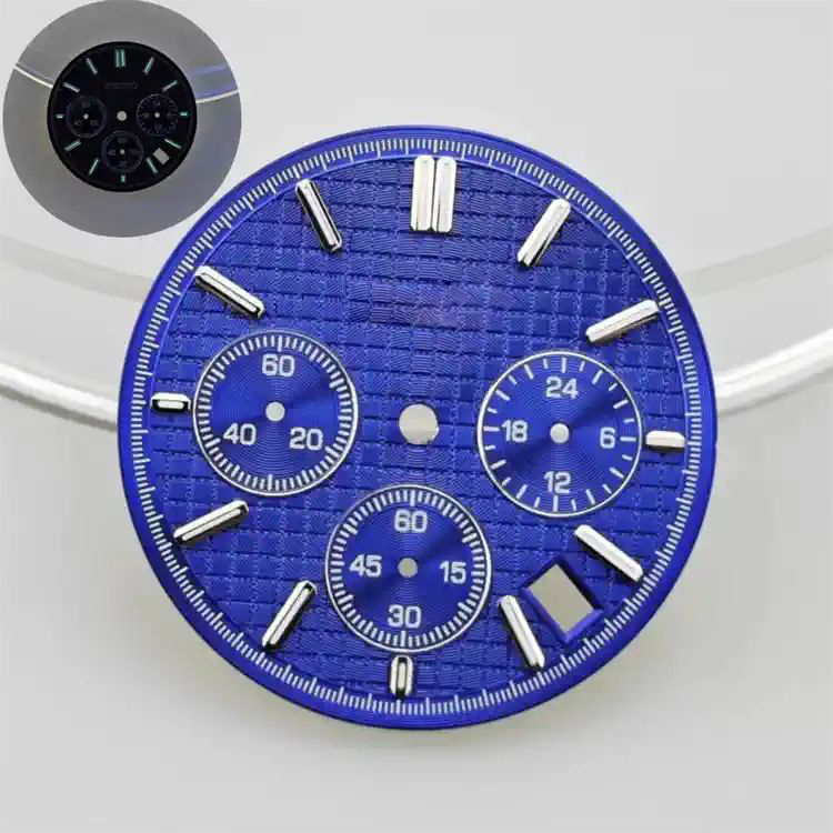 Cadran De Montre VK63 30 Mm Blanc Noir Vert Lumineux - Pièces De Rechange Mouvement VK63