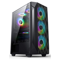 Boîtier d'ordinateur OEM Mini 0,5 mm SPCC avec revêtement noir, ATX/M-ATX/ITX, USB1.0*2+HD AUDIO USB3.0*1, 330*200*445 mm, ventilateur, châssis en plastique