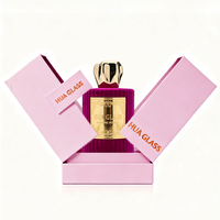 Flacon de parfum en velours premium 50 ml 100 ml rouge rose, flacon de parfum luxueux au design personnalisé avec bouchon en alliage de zinc en forme de couronne