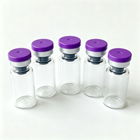 Flacon en verre borosilicate hermétique, bouteille cylindrique multi-tailles avec bouchon en caoutchouc et capuchon à vis pour emballage cosmétique