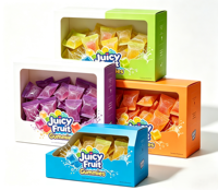 Boîte de présentation PDQ en carton imprimé sur mesure, emballage de vente au détail prêt à l'emploi avec système de déchirement pour chocolats, bonbons et barres énergétiques
