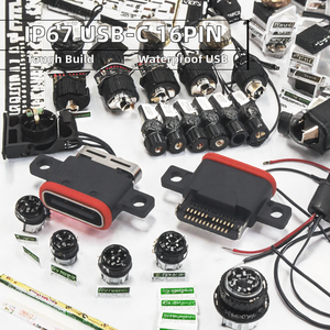 Conector USB Tipo C Hembra DSC-0216 de 16 Pines, IP67 Impermeable, Montaje Superficial, Carcasa Sin Blindaje, Material PA46 UL94V-O, 5A - Product Image 2