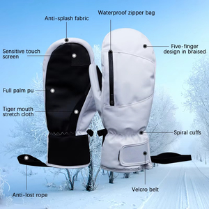 Unisex erkekler ve kadınlar kayak eldivenleri su geçirmez dokunmatik ekran eldivenler termal kalın Snowboard eldiveni - Product Image 1