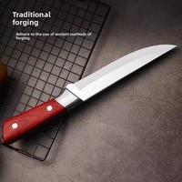 Couteau de boucher ultra-affûté de 16 cm, couteau à désosser en acier inoxydable, couteau spécial pour couper la viande de porc, de vache et de mouton, manche en bois