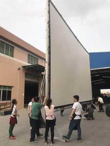 400 pouces Portable en plein air film Camping grand spectacle 3D 4k Double écran latéral <span class=keywords><strong>plage</strong></span> Football Flight case projecteur écran robe Kits - Product Image 3