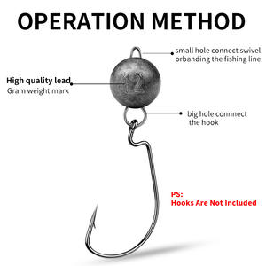 Pesos de Pesca em Forma de Bola 3g 5g 7g 10g 12g 14g 18g 21g, Chumbada de Pesca, Gancho de Crank, Peso de Chumbo Oco Redondo - Product Image 4