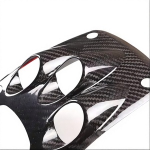 Accessoires intérieurs de voiture en fibre de carbone véritable de haute qualité pour Ferrari 458 2011-2016, panneau du bouton de changement de vitesse de la console centrale - Product Image 6