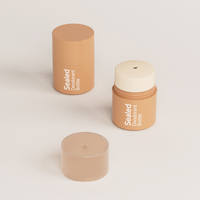 Nouveau modèle de contenant rotatif pour rouge à lèvres 15g, stick à lèvres vide avec logo imprimé en caoutchouc, flacon cosmétique en plastique