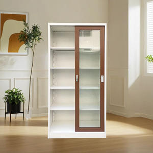 Meubles de bureau en acier porte coulissante en verre bibliothèque classeur/pièces d'étagère en métal - Product Image 1