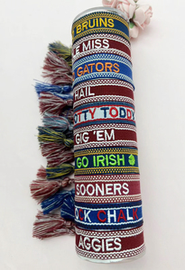 Braccialetto personalizzato con ricamo personalizzato per il giorno del gioco braccialetto con nappe della squadra della scuola universitaria braccialetto con lettere personalizzate - Product Image 5