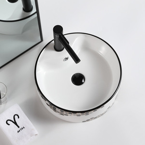 Lavabo Cuadrado de Cerámica para Encimera, con un Solo Orificio, Fácil de Limpiar, para Baño - Product Image 4