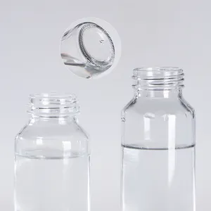 Cilindro a bocca larga bottiglia di acqua potabile di vetro con coperchio