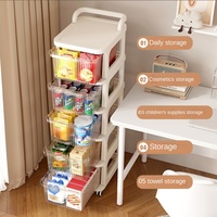 Chariot de rangement mobile en plastique avec tiroirs, organisateur de chariot, conteneur pour collations, jouets, armoire, facile à assembler, salon