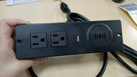 Multiprise encastrable de bureau avec chargeur sans fil rapide 15W et ports USB-A/C PD 20W pour bureaux à domicile et tables de conférence