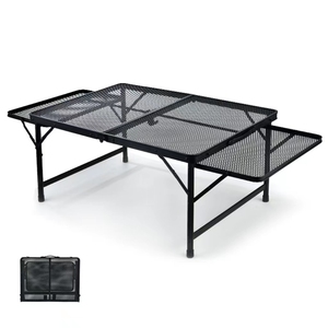 <span class=keywords><strong>Mesa</strong></span> <span class=keywords><strong>Plegable</strong></span> HISPEED para Camping <span class=keywords><strong>con</strong></span> 2 Paneles Laterales, Superficie de Malla, Ajustable, Portátil, para Barbacoa, Picnic, Playa y Senderismo - Product Image 2