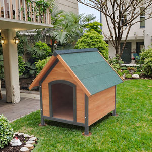 Casa de Madera para Perros Grandes con Techo Abatible y Revestimiento Impermeable, Refugio Duradero para Mascotas con Patas Ajustables - Product Image 1