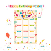 Affiches d'anniversaire colorées et populaires en gros pour la décoration de salles de classe et d'ambiance intérieure.