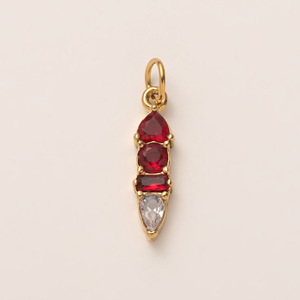 Vente en gros de pendentifs en acier inoxydable avec breloque et pierre de naissance Bijoux de bricolage pendentifs en zircon plaqué or 18 carats pour la fabrication de colliers Gigt - Product Image 3