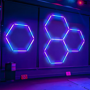 Lámparas LED RGB de Panal Personalizadas para Decoración de Interiores, 4 Rejillas, DC24V 34W, Regulables con Control Remoto, Hexagonales, IP55, 6500K, Luces para Garaje - Product Image 3