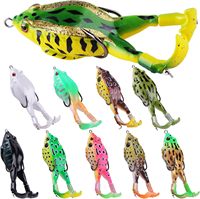 Leurre de surface bionique grenouille à double hélice, anti-herbe, corps creux en silicone, sans hameçons, pour la pêche au bar et au poisson-serpent