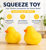 Jouet Squishy Canard Jaune Anti-Stress à Remontée Lente en TPR, Jouet Sensoriel de Soulagement pour Enfants et Adultes, Idéal comme Cadeau