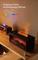 Diffuseur d'huiles essentielles aromatiques pour cheminée électrique avec flamme colorée et effet de feu de joie, humidificateur ultrasonique pour la maison et le bureau