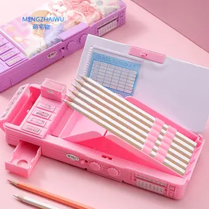Caixa de canetas acrílicas para meninas, caixa de papel de papelaria fofa com senha escolar, design luxuoso multifuncional para meninas CN; ZHE PB283