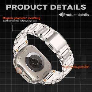 Eraysun traspirante per <span class=keywords><strong>Apple</strong></span> <span class=keywords><strong>Watch</strong></span> Ultra 3 2 genuino a forma di I-shaped meccanico stile I <span class=keywords><strong>Watch</strong></span> 11 <span class=keywords><strong>acciaio</strong></span> per <span class=keywords><strong>Apple</strong></span> <span class=keywords><strong>Watch</strong></span> Band di lusso - Product Image 4