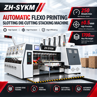 Machine de production de cartons ondulés robustes avec ajustement automatique des commandes en un clic, impression flexographique, découpe rotative et empilage