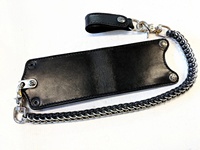 Dompet Lipat Dua Warna Kulit Sapi Asli Berkualitas Tinggi dengan Rantai, Dompet EDC untuk Pengendara Motor, Dompet Kulit Sapi Asli OEM Berkualitas Tinggi