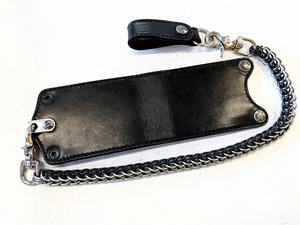 Cartera Biker cadena Cartera de piel de vaca de cuero logotipo personalizado en relieve - Product Image 6