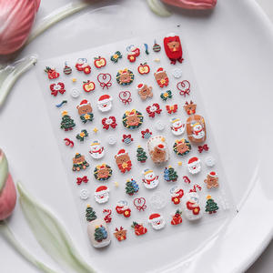TSZS Navidad 3D Nail Art Stickers Navidad oso de peluche copo de nieve y diseños de lazo para DIY vacaciones manicura pegatina <span class=keywords><strong>uñas</strong></span> al por mayor - Product Image 5