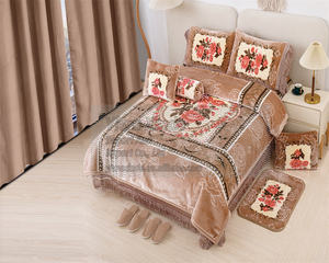 Juego <span class=keywords><strong>de</strong></span> Ropa <span class=keywords><strong>de</strong></span> Cama <span class=keywords><strong>de</strong></span> Lujo <span class=keywords><strong>de</strong></span> 12 Piezas con Mantas Raschel y Cortinas a Juego, Tejido <span class=keywords><strong>de</strong></span> Punto Estampado al por Mayor, <span class=keywords><strong>Manta</strong></span> con Peso <span class=keywords><strong>de</strong></span> 10 kg - Product Image 3