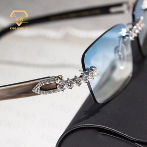Gafas de Sol de Lujo Personalizadas de Primera Calidad <span class=keywords><strong>2024</strong></span> Sin Montura con Diamantes y Moissanita para Hombre - Product Image 4