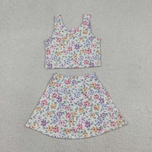 Nouvel Arrivage 2026 – Ensemble de Vêtements de Sport pour Bébé Fille : Haut Sans Manches à Motifs Floraux, Short et Jupe-Short (Skort) – Collection Boutique pour Enfants - Product Image 5