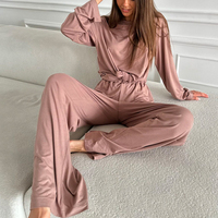 Pyjamas écologiques Vêtements de détente durables Ensembles de vêtements de détente non toxiques Vêtements d'intérieur doux pour femmes Ensemble de pyjama en bambou