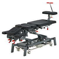 Mt Fairworth-381 Table de massage manuelle noire haute basse en flexion Lit chiropratique électrique pour traitement de physiothérapie en salle de sport