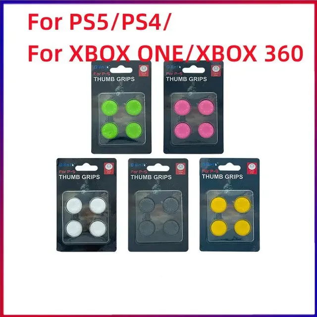 4pac Thumb Grip Caps for PS4/PS5 Controller Silicone Thumbsticks Grips Joystick Caps Non-slip Analog Cover for XBOX ONE