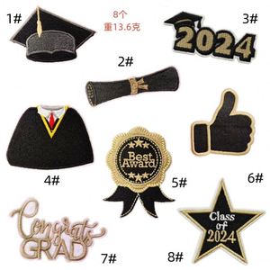 Iron on Embroidery Senior Year Doctoral Cap Gown Patch - Product Image 6