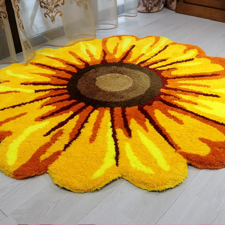 Logo kustom karpet desain dekorasi bentuk tanaman bunga taktis