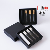 Flacon de parfum en verre portable de luxe, vide, rechargeable, atomiseur mat noir et blanc, 5ml, 10ml, 20ml, 30ml, avec boîte