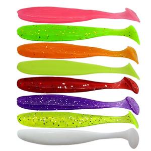 Señuelos de plástico blando, Señuelos de Pesca blandos de cola T, cebo biónico de peces de agua dulce y agua salada, 1 paquete, 10 Uds. - Product Image 2