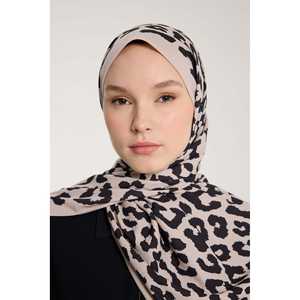 Pure Tone Black Leopard Print <b>Scarf</b>-Stone Part of Premium Hat <b>and</b> <b>Glove</b> <b>Sets</b> - Product Image 4