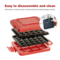 Plaque de cuisson en silicone pour sandwichs, mini-plaque de cuisson rapide pour micro-ondes, double face, pour petit-déjeuner, pain, panini, presse-grill