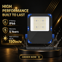 Reflector LED de Alta Luminosidad de 50W IP65 de Aluminio, 6500K Blanco Cálido, 7500lm, Ligero, para Jardín, Paisajismo, Estadio, OUTLUX E049