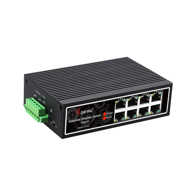 8 Ports 10/100/1000M Unmanaged Industrial Gigabit Ethernet Switch with Din-Rail Mount Ethernet Hub for IP Camera